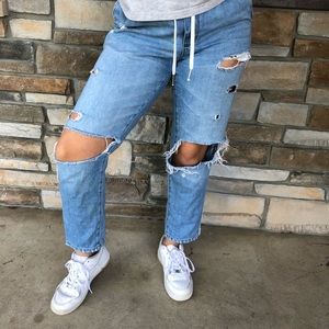 Distressed jeans